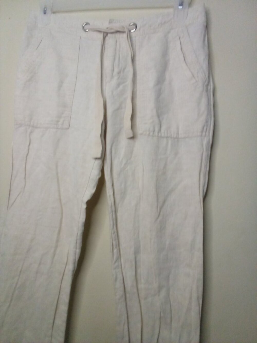 Banana Republic Pants Women 6 Linen Cotton Martin Fit Drawstring Beige - Picture 6 of 15
